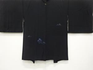 漆　石庭模様織り出し　一つ紋絵羽織